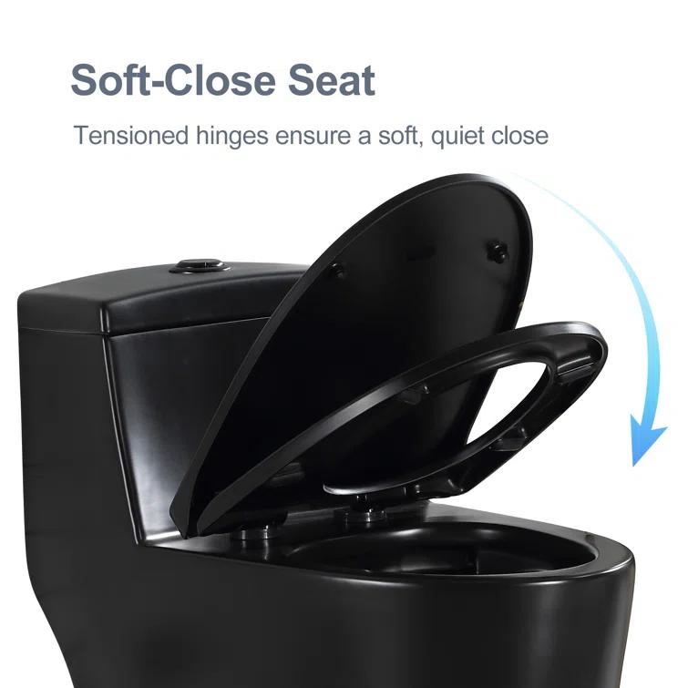 Greta Tornado Powerful Flush One-Piece Toilet, 1.28 GPF Elongated Floor Mounted