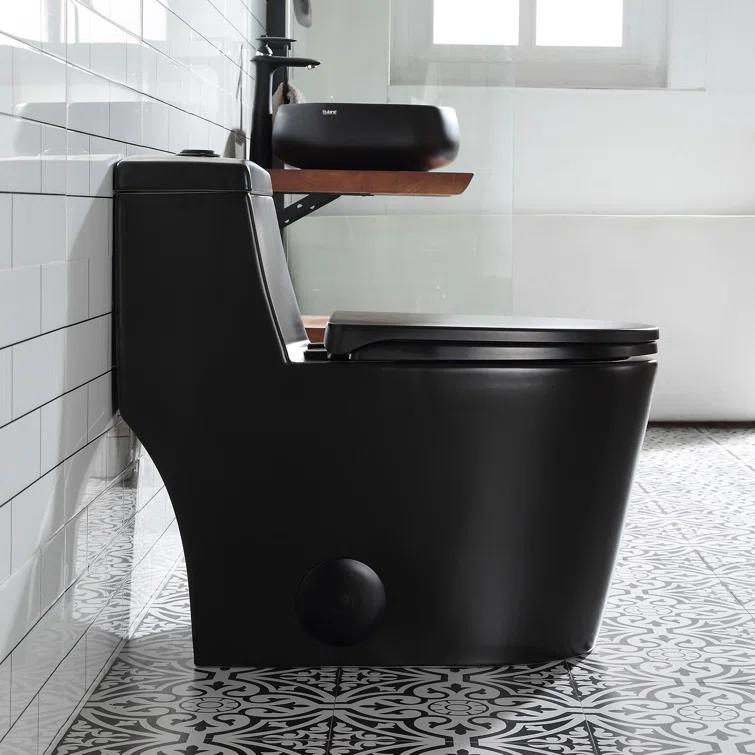 Greta Tornado Powerful Flush One-Piece Toilet, 1.28 GPF Elongated Floor Mounted