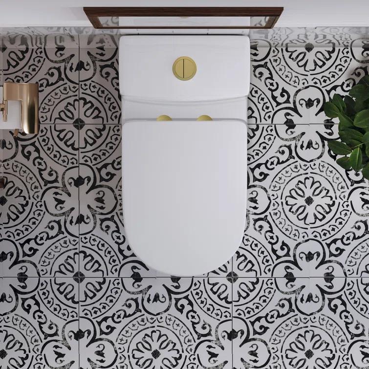 Nia Small Compact One-Piece Toilet, 1.28 GPF Round Dual-Flush Floor Mounted