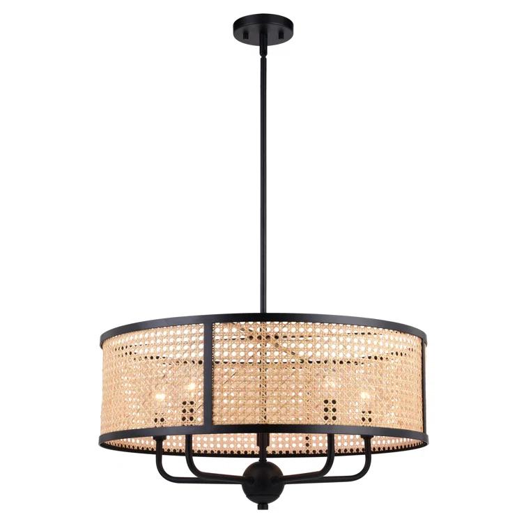 Amoriah 5 - Light Matte Black Drum Pendant