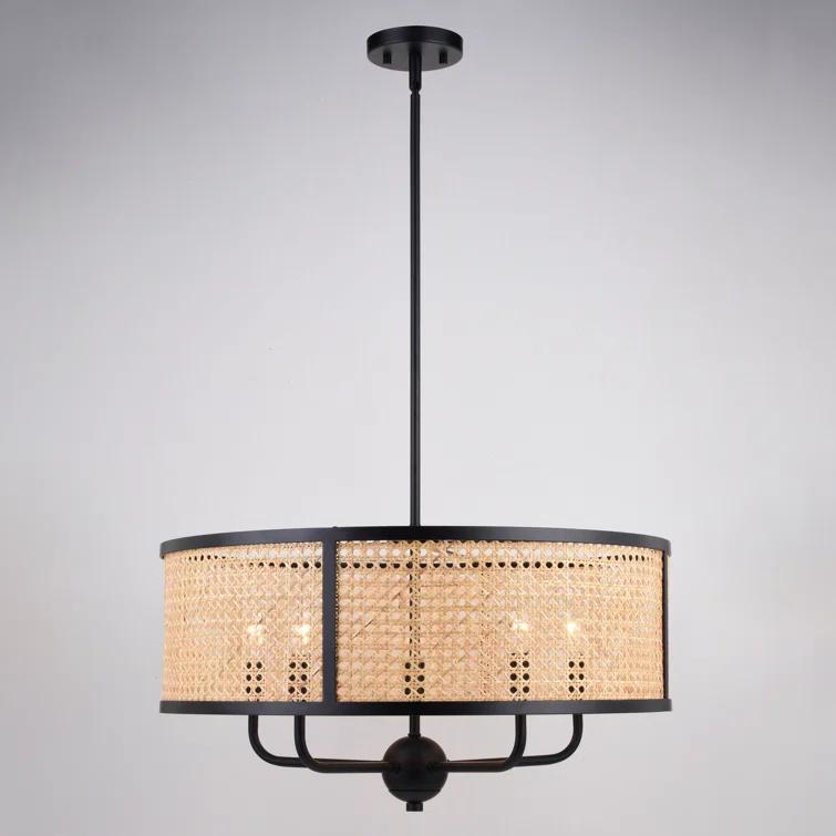 Amoriah 5 - Light Matte Black Drum Pendant