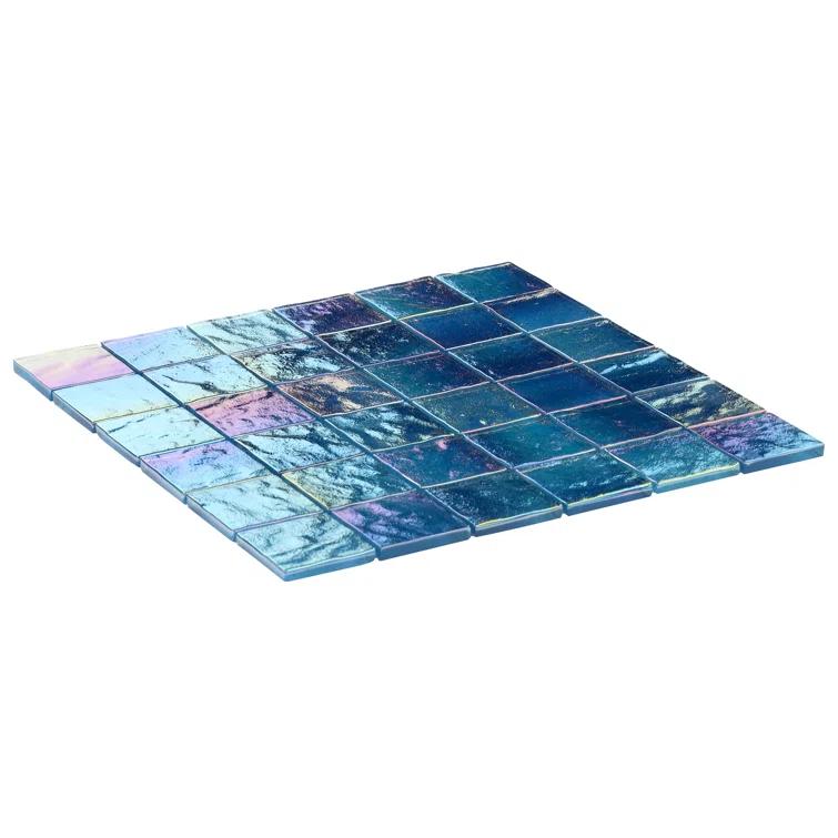 Bond Tile Speckle 11.73" x 11.73" Iridescent 2" Squares Glass Mosaic Wall Tile (0.95 Sq. Ft. / Sheet) | Wayfair