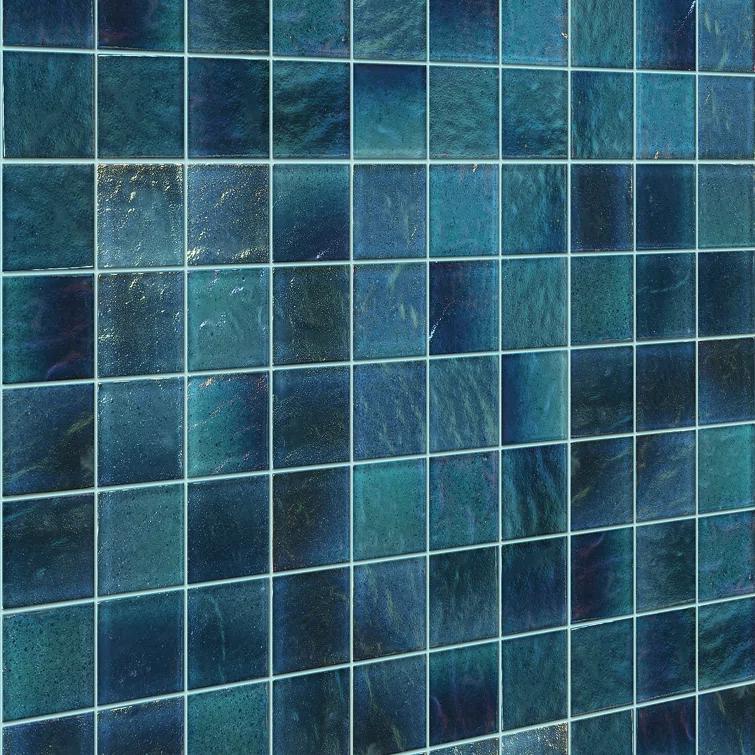 Bond Tile Speckle 11.73" x 11.73" Iridescent 2" Squares Glass Mosaic Wall Tile (0.95 Sq. Ft. / Sheet) | Wayfair