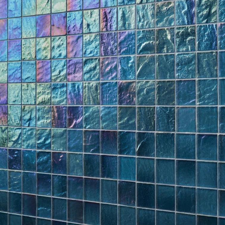 Bond Tile Speckle 11.73" x 11.73" Iridescent 2" Squares Glass Mosaic Wall Tile (0.95 Sq. Ft. / Sheet) | Wayfair