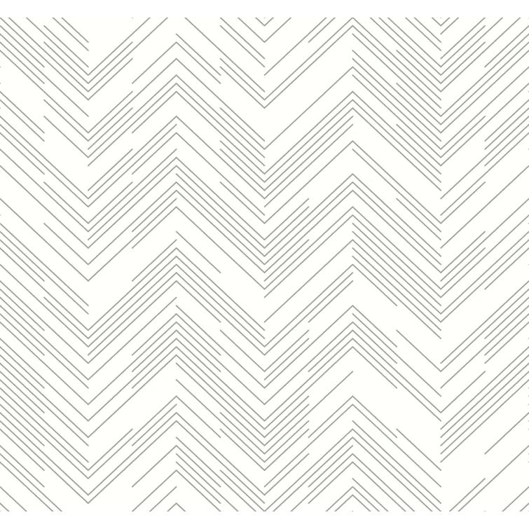 White and Silver Chevron Metallic Wallpaper Roll