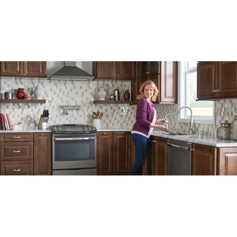 Moen Traditional Wall Mount Swing Arm Folding Pot Filler Kitchen Faucet