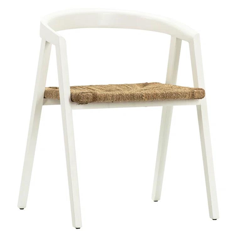 White Oak Arm Chair with Handwoven Sea Grass Seat
