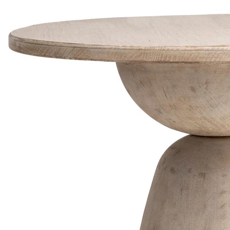 36" White Reclaimed Wood Round Dining Table