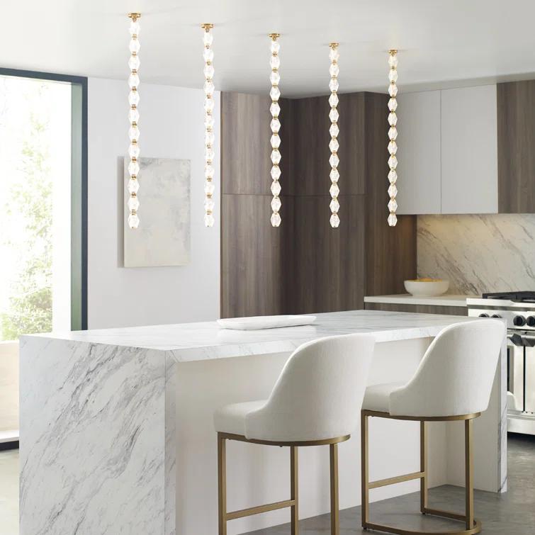 Natural Brass Crystal LED Pendant Light for Indoor/Outdoor