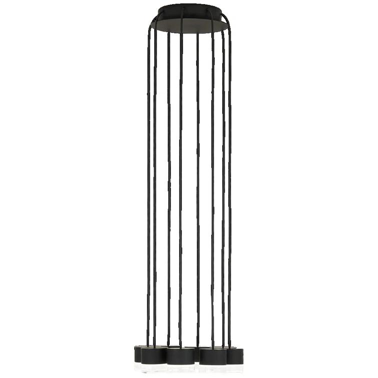 Nightshade Black and Crystal 8-Light LED Pendant Chandelier