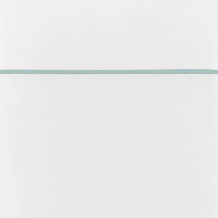 White Cotton Percale Euro Sham with Satin Embroidery
