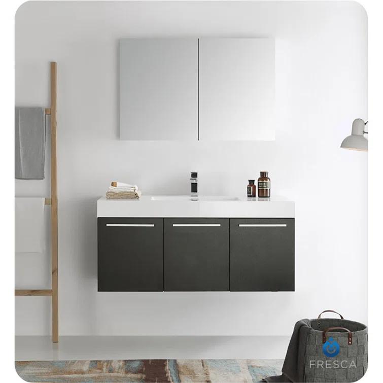 Fresca Vista 47" Wall-Mounted Single Sink Bathroom Vanity Set