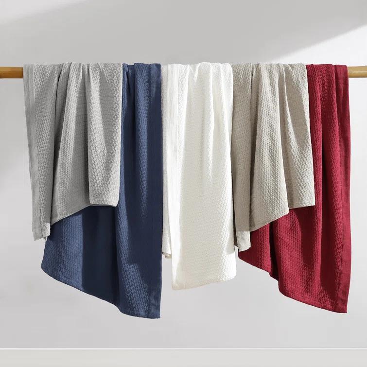 Nautica Baird Solid Cotton Reversible Blanket