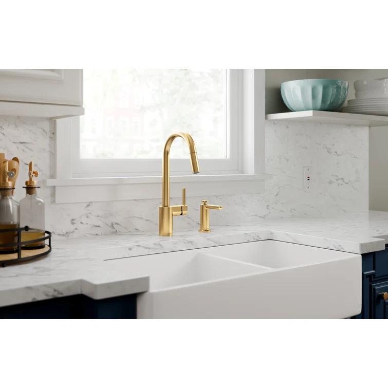 Moen Align One Handle Modern Kitchen Pulldown Faucet with Reflex and Power Clean Technology