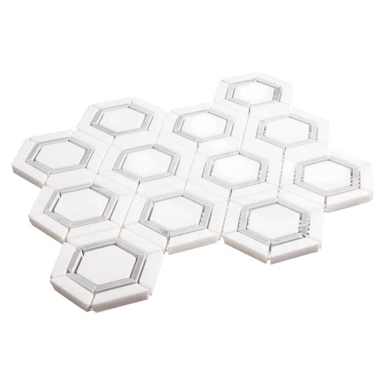 Hexaco Natural Stone Hexagon Mosaic Kitchen Backsplash, Bathroom, Shower, Pool, Wall and Floor Tile
