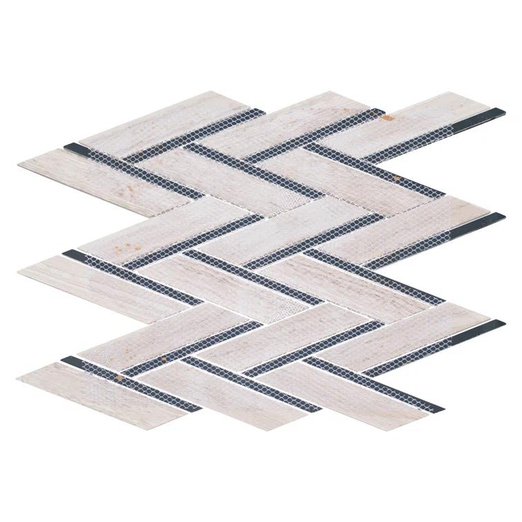 Skylar Stone and Mirror Glass Mosaic Shower Walls, Kitchen Backsplash, Wall and Floor Tile