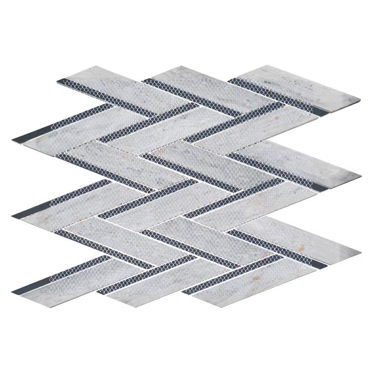Skylar Stone and Mirror Glass Mosaic Shower Walls, Kitchen Backsplash, Wall and Floor Tile