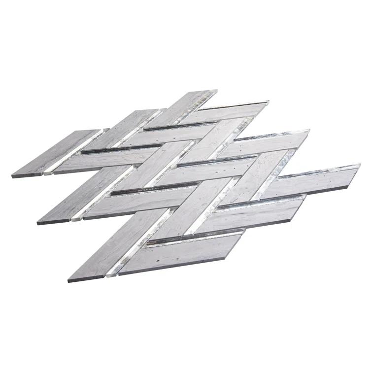 Skylar Stone and Mirror Glass Mosaic Shower Walls, Kitchen Backsplash, Wall and Floor Tile