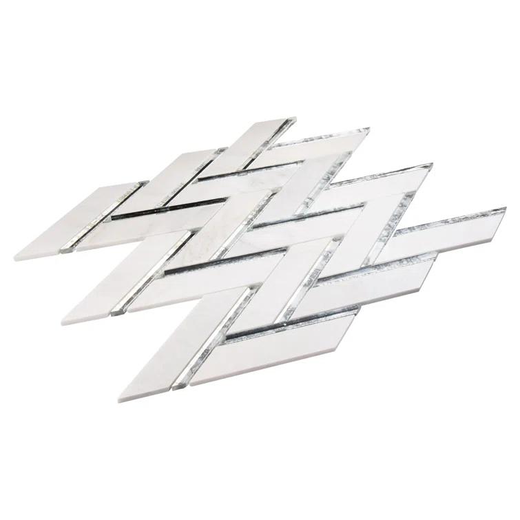 Skylar Stone and Mirror Glass Mosaic Shower Walls, Kitchen Backsplash, Wall and Floor Tile