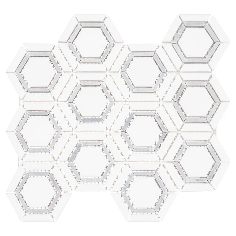 Hexaco Natural Stone Hexagon Mosaic Kitchen Backsplash, Bathroom, Shower, Pool, Wall and Floor Tile