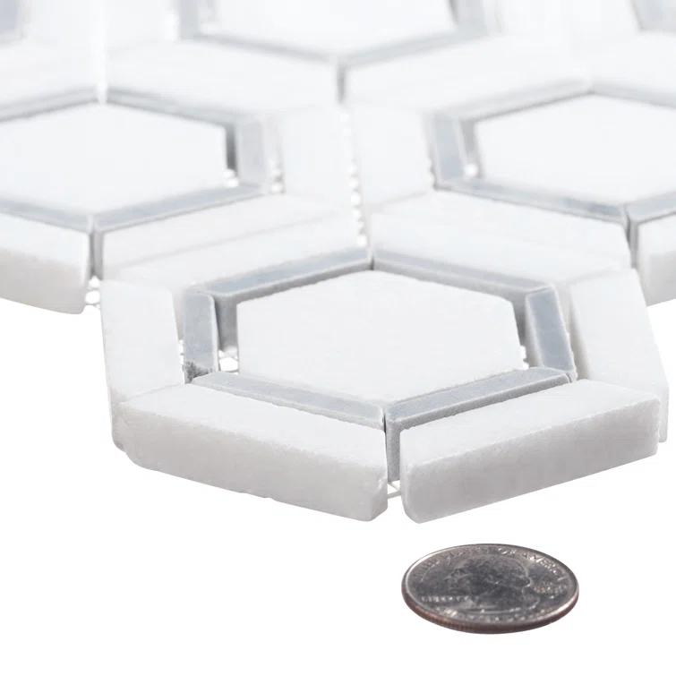 Hexaco Natural Stone Hexagon Mosaic Kitchen Backsplash, Bathroom, Shower, Pool, Wall and Floor Tile