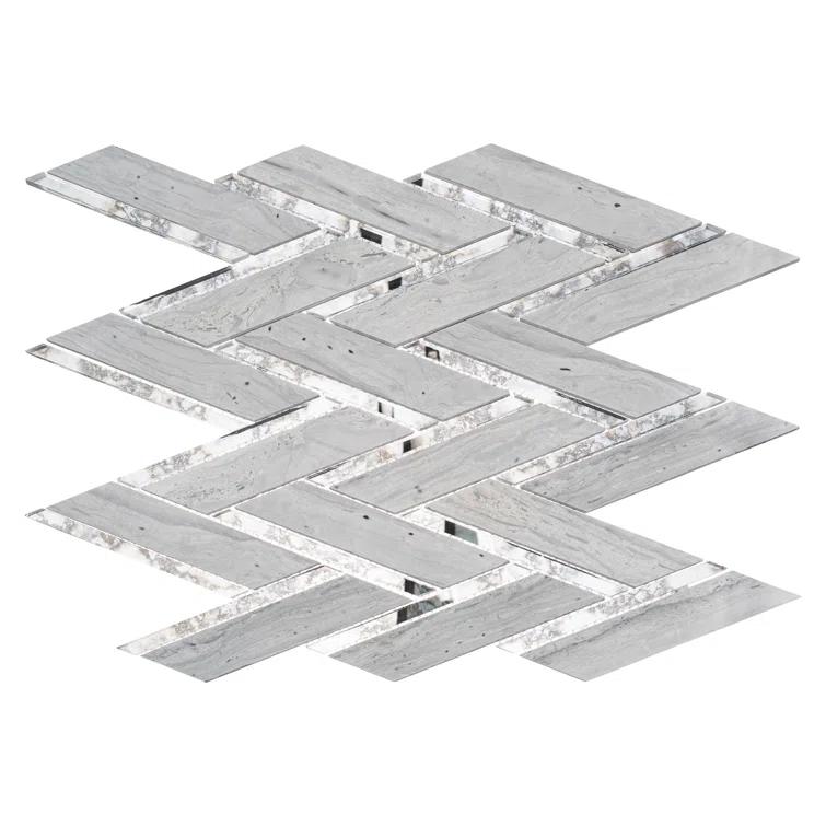 Skylar Stone and Mirror Glass Mosaic Shower Walls, Kitchen Backsplash, Wall and Floor Tile