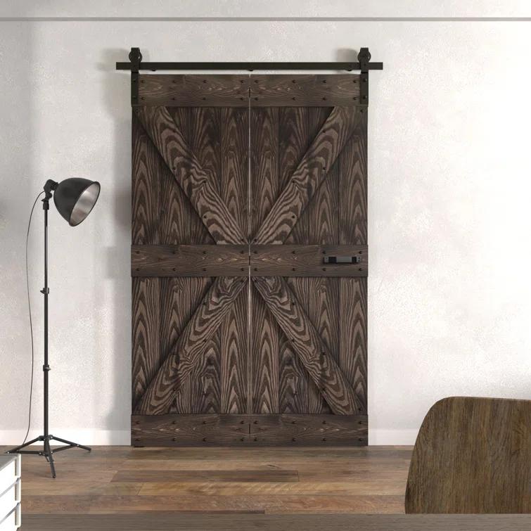 Coast Sequoia 84"H Embossing Bi-Fold Barn Door With Sliding Hardware Kit