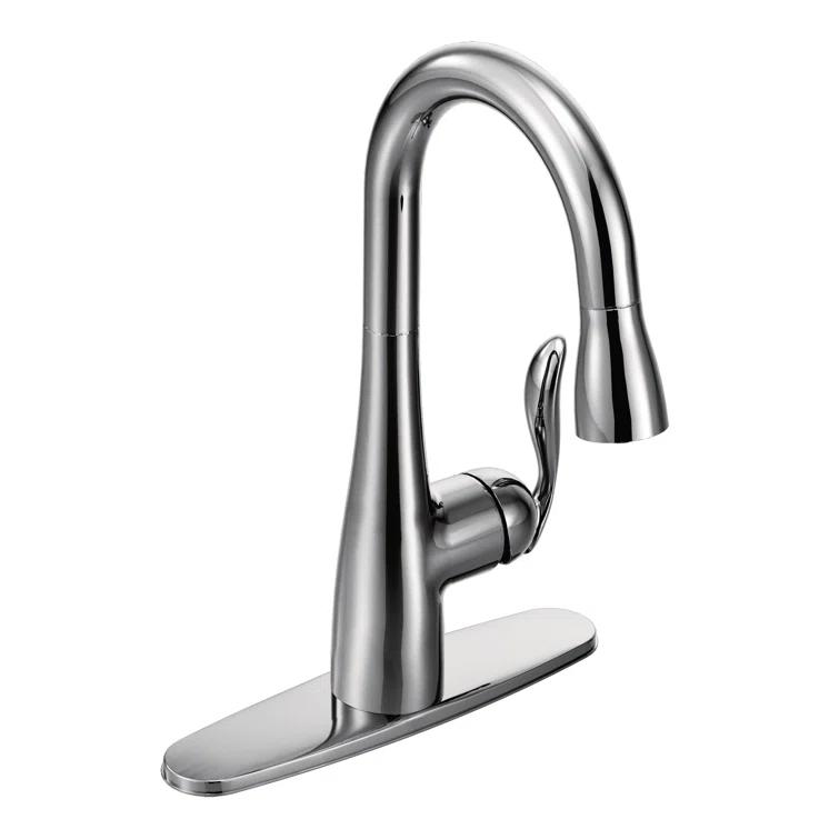 Moen Arbor One Handle Pulldown Kitchen Faucet Featuring Power Boost and Reflex