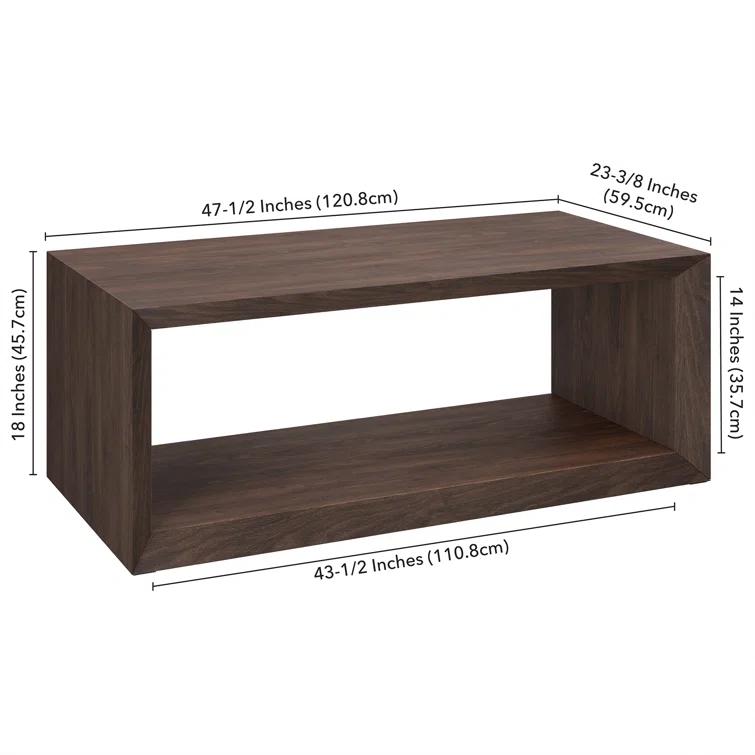 Foxtrot Faux Wood Coffee Table With Shelf