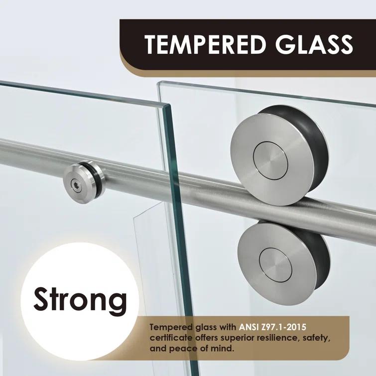 56" - 60" W x 78" H Single Sliding Frameless Shower Door