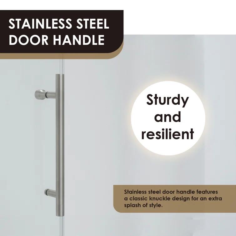 56" - 60" W x 78" H Single Sliding Frameless Shower Door