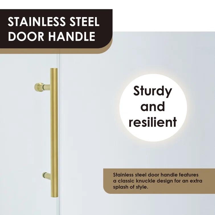 56" - 60" W x 58" H Single Sliding Frameless Tub Door