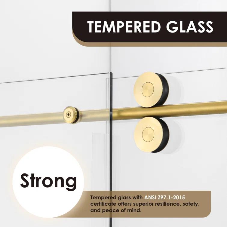 Altair SD80360-SS-BG 56" - 60" W x 78" H Single Sliding Frameless Shower Door