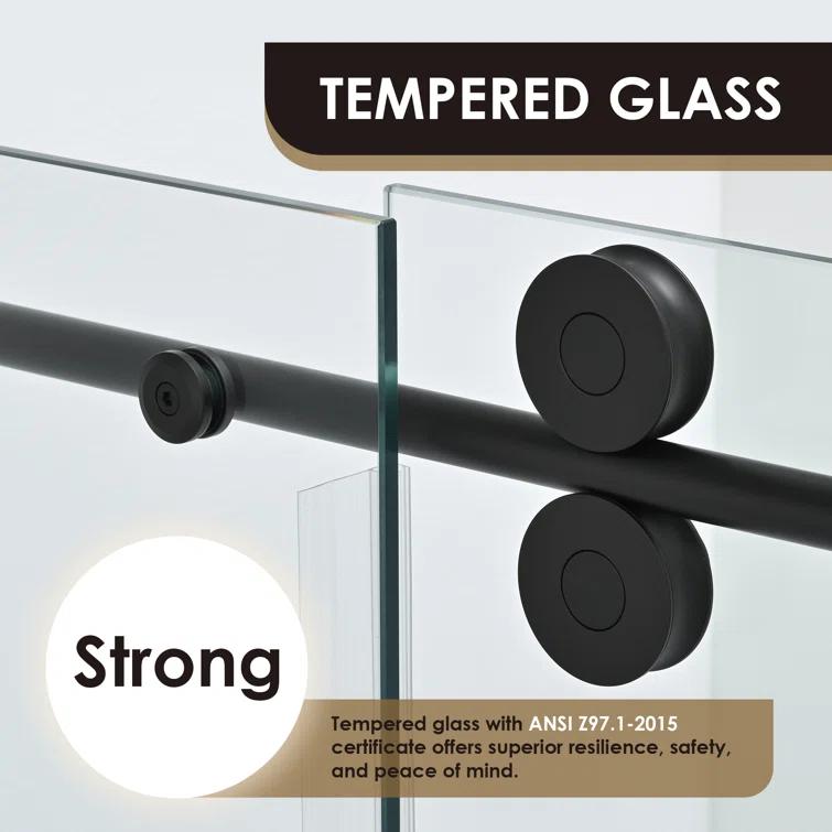 56" - 60" W x 78" H Single Sliding Frameless Shower Door