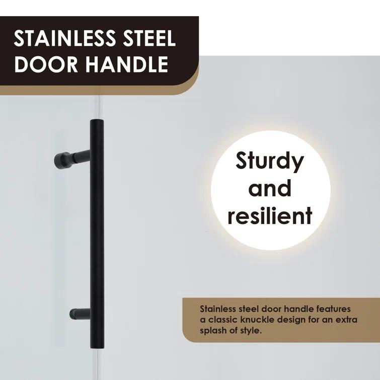 56" - 60" W x 58" H Single Sliding Frameless Tub Door