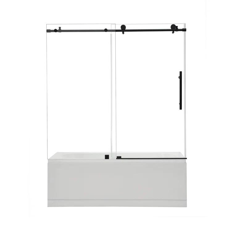 56" - 60" W x 58" H Single Sliding Frameless Tub Door