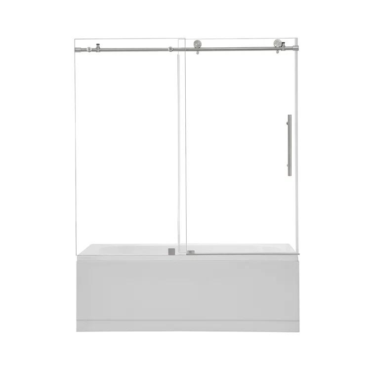 56" - 60" W x 58" H Single Sliding Frameless Tub Door