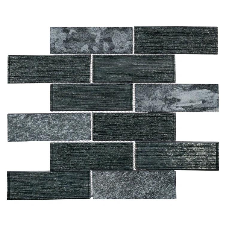Bovard 2''x 6" Glass Mosaic Kitchen Backsplash, Bathroom, Shower, Wall and Floor Tile