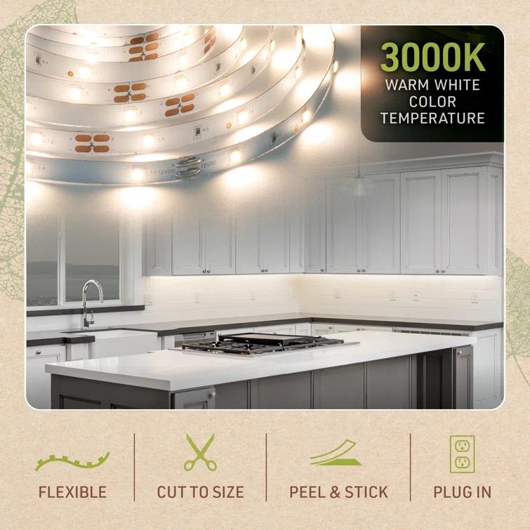 Warm White 98" LED Strip Light Kit