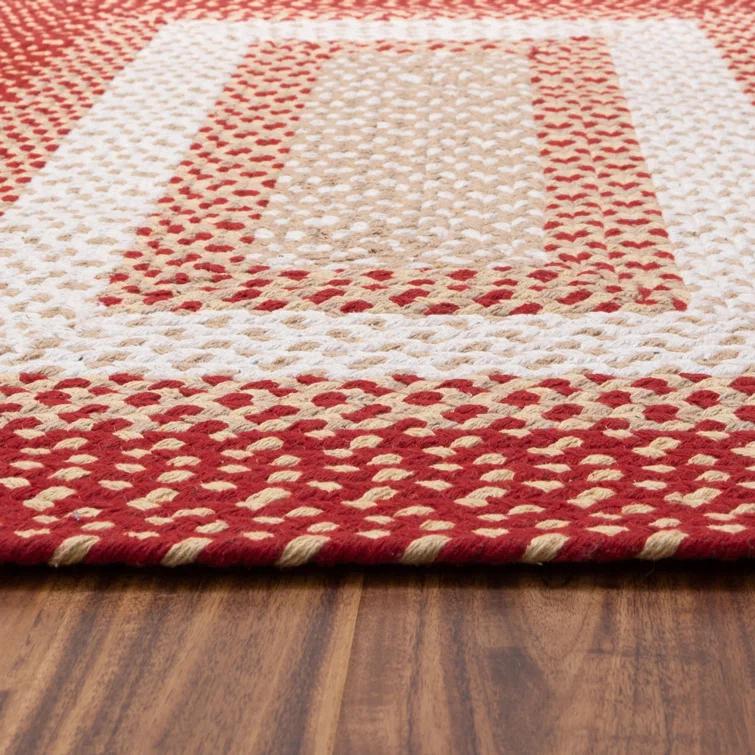 Waterbury Farmhouse Handmade Braided Red Area Rug