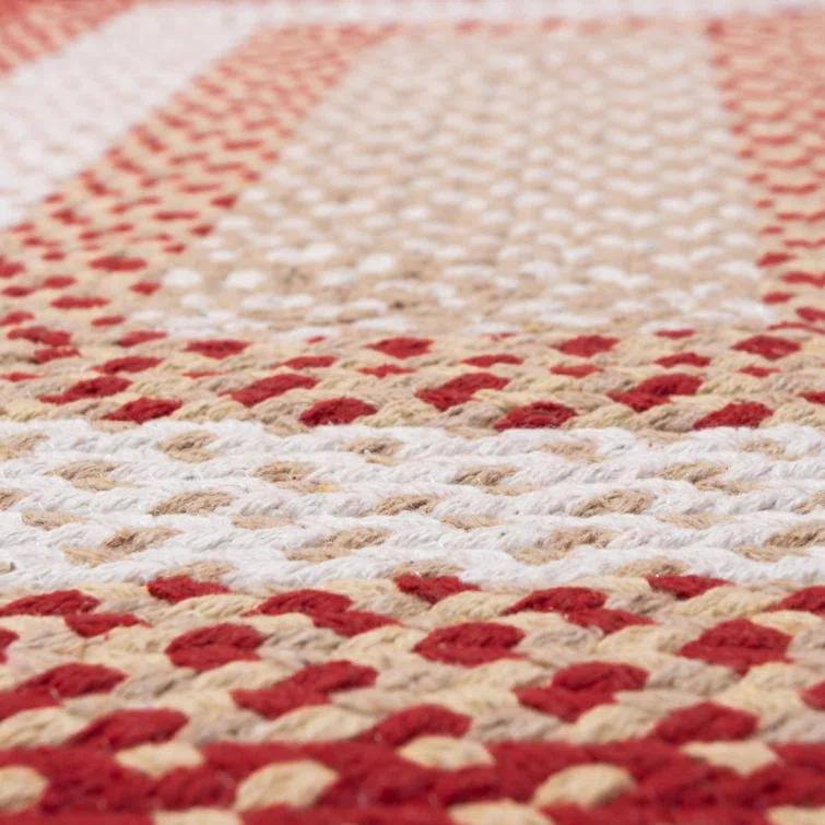 Waterbury Farmhouse Handmade Braided Red Area Rug