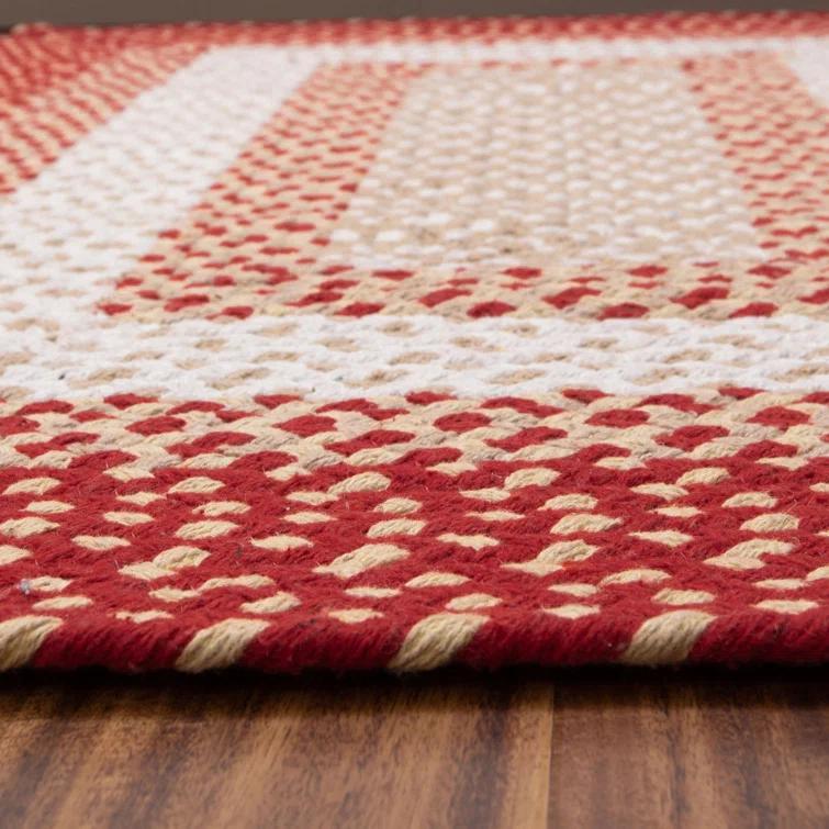 Waterbury Farmhouse Handmade Braided Red Area Rug