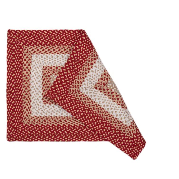 Waterbury Farmhouse Handmade Braided Red Area Rug