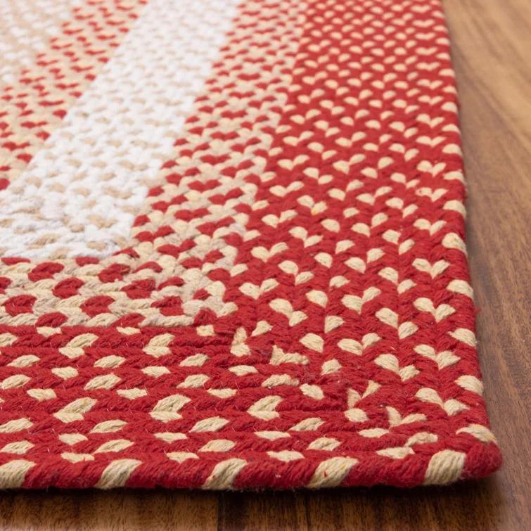 Waterbury Farmhouse Handmade Braided Red Area Rug