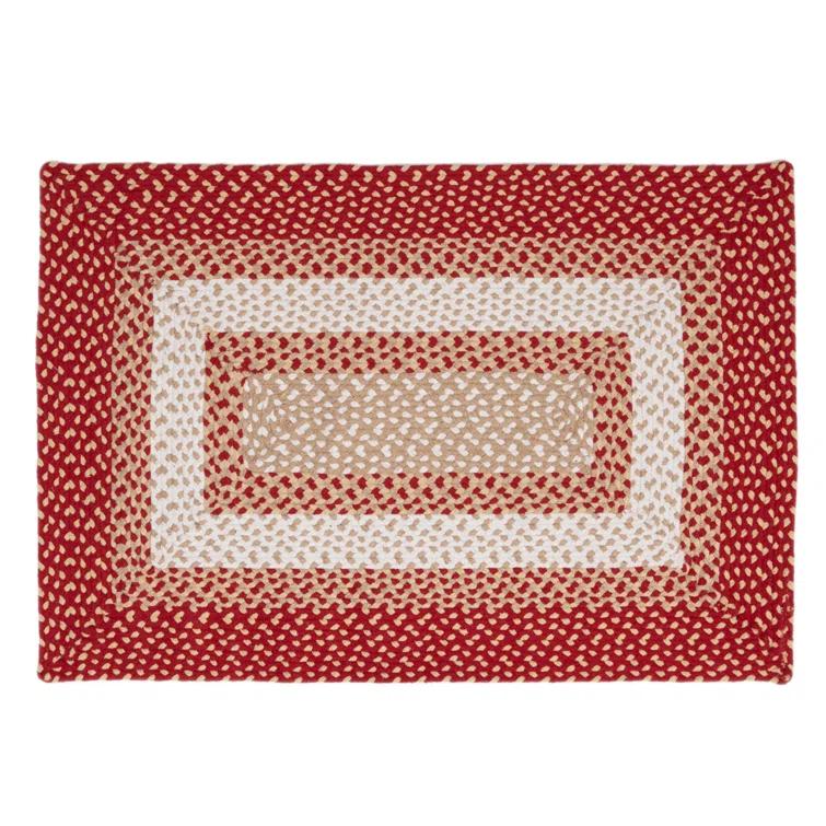 Waterbury Farmhouse Handmade Braided Red Area Rug