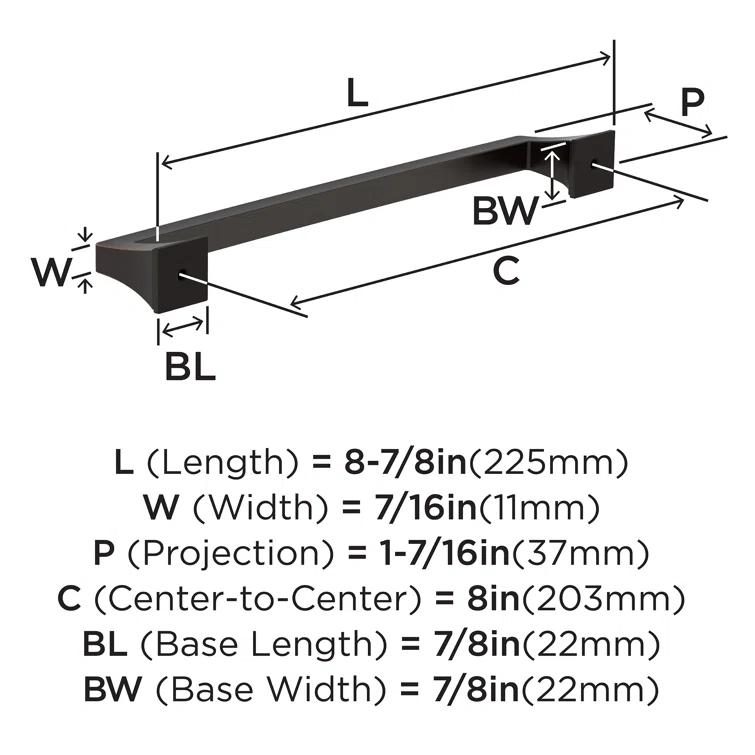 Mulholland 6 5/16" Center to Center Bar Pull