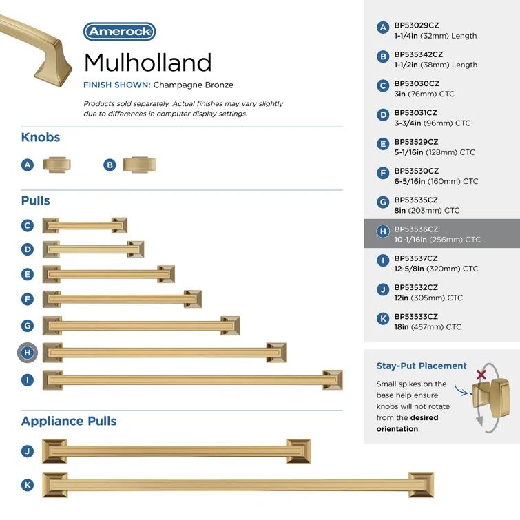 Mulholland 3 3/4" Center to Center Bar Pull