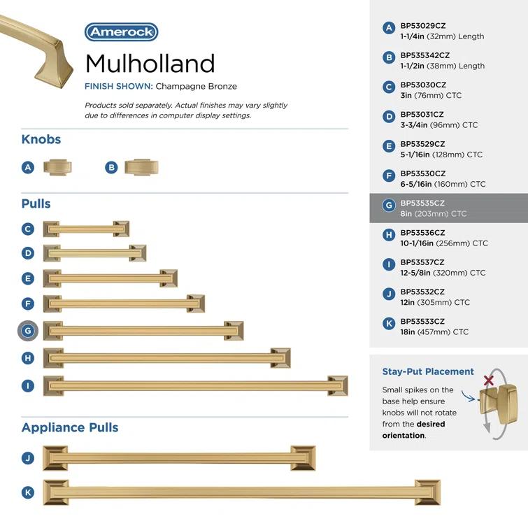 Mulholland 3 3/4" Center to Center Bar Pull