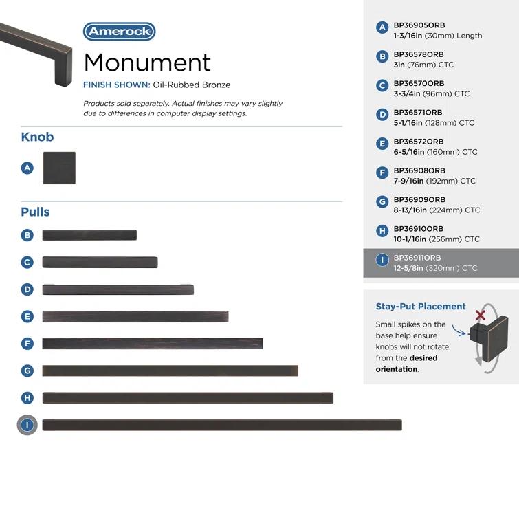 Monument 12-5/8 inch (320mm) Center-to-Center Cabinet Pull