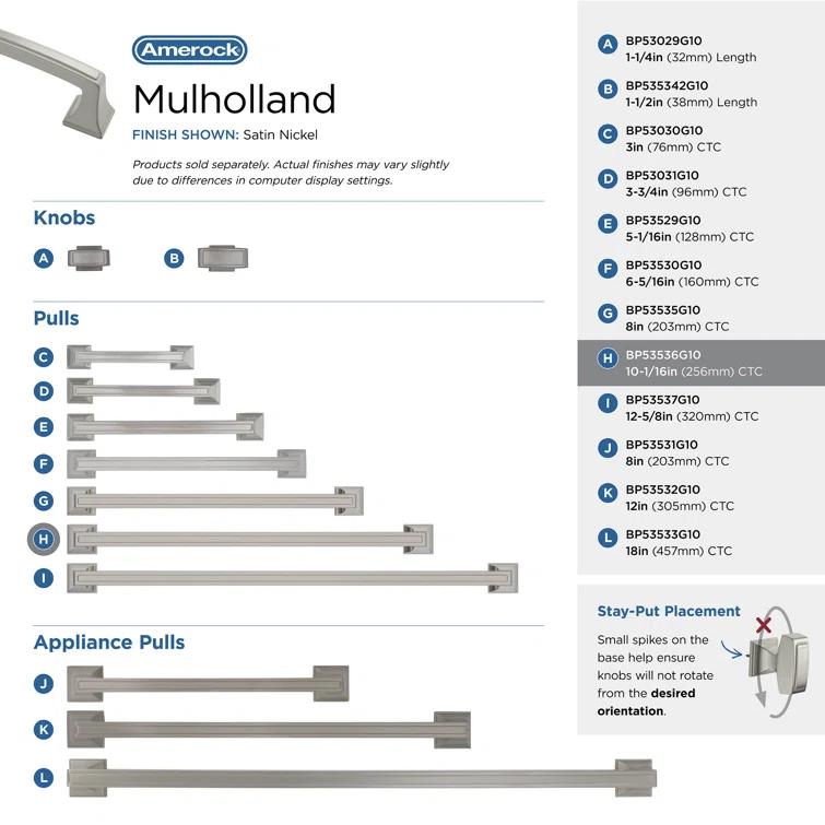 Mulholland 6 5/16" Center to Center Bar Pull